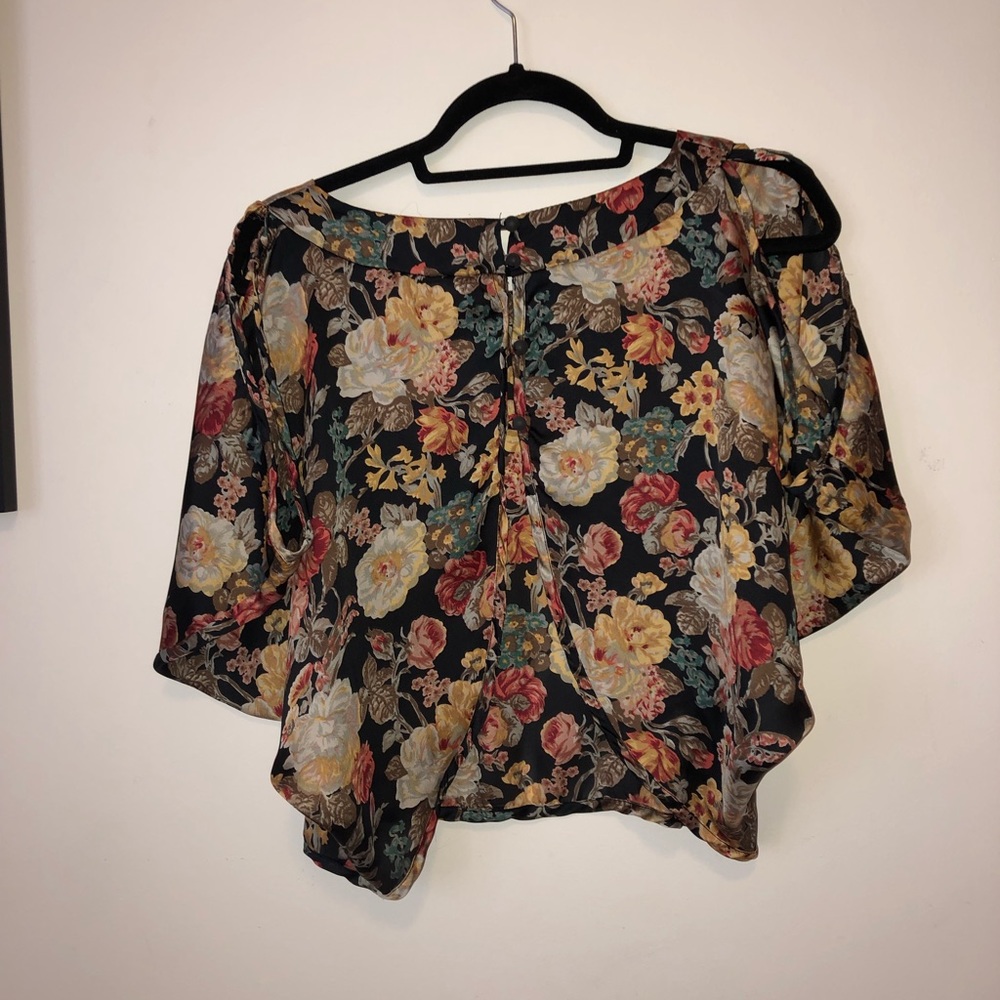 Floral open back top